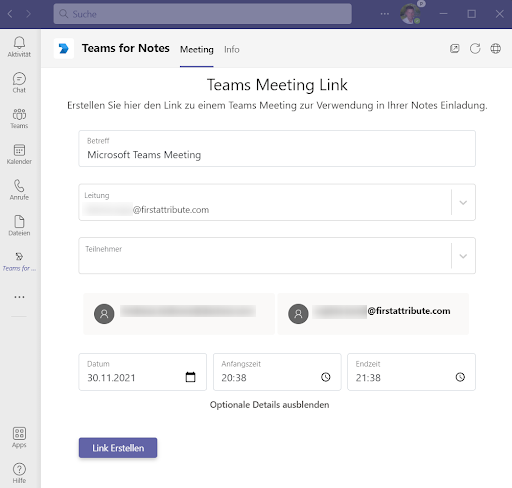 Teams for Notes: Teams Meeting Link